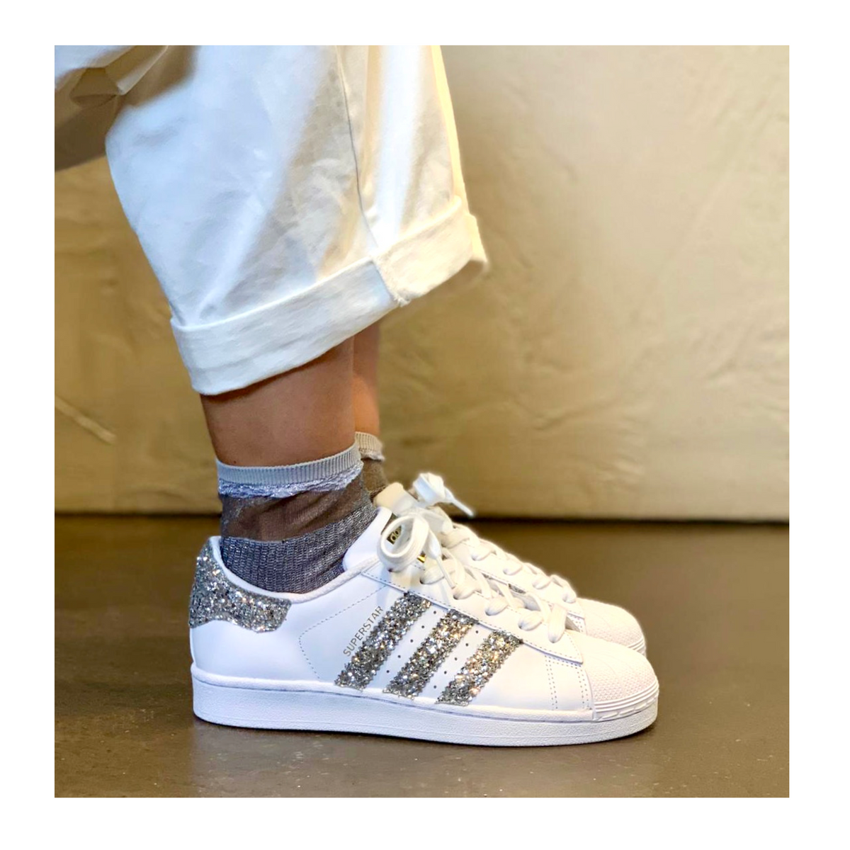 ADIDAS SUPERSTAR CON GLITTER ARGENTO Arsenal Donna