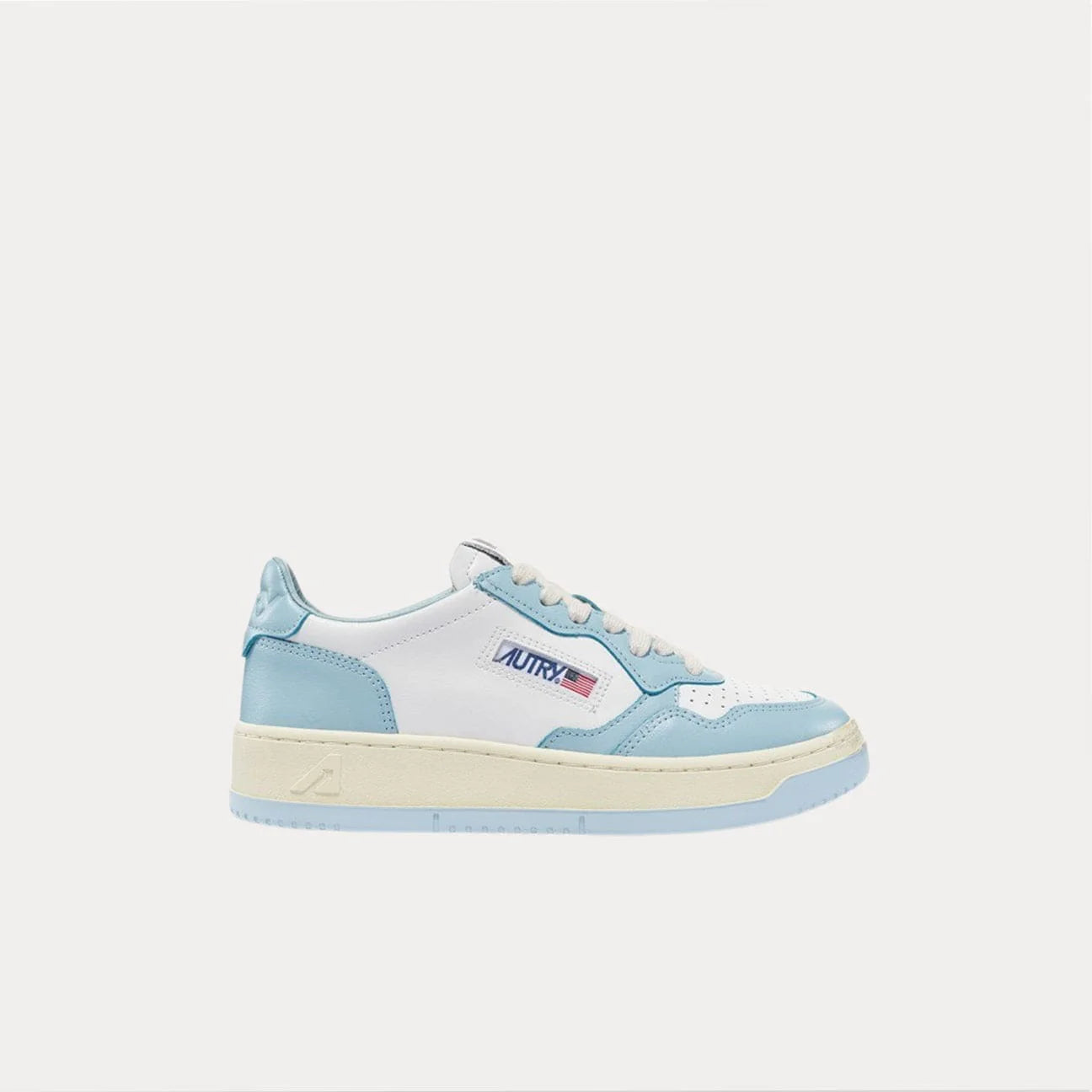 Autry sneakers in pelle bicolor bianca e azzurra AULWWB40