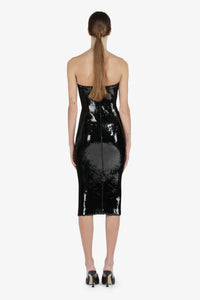 Abito bustier paillettes