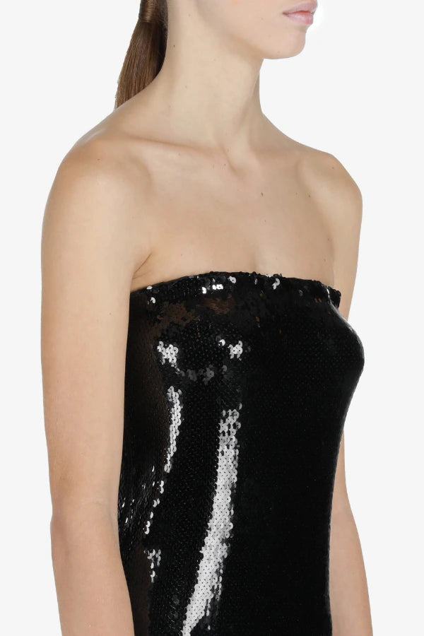 Abito bustier paillettes